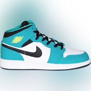 Nike Air Jordan Volt 1 Mid GS retro White Turbo SIZE 7 Y EUR 37.5 Turquoise